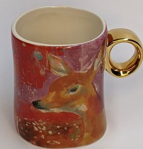 Anthropologie Lauren Carlson Walcott Deer  Winter Fauna Collection Mug R…